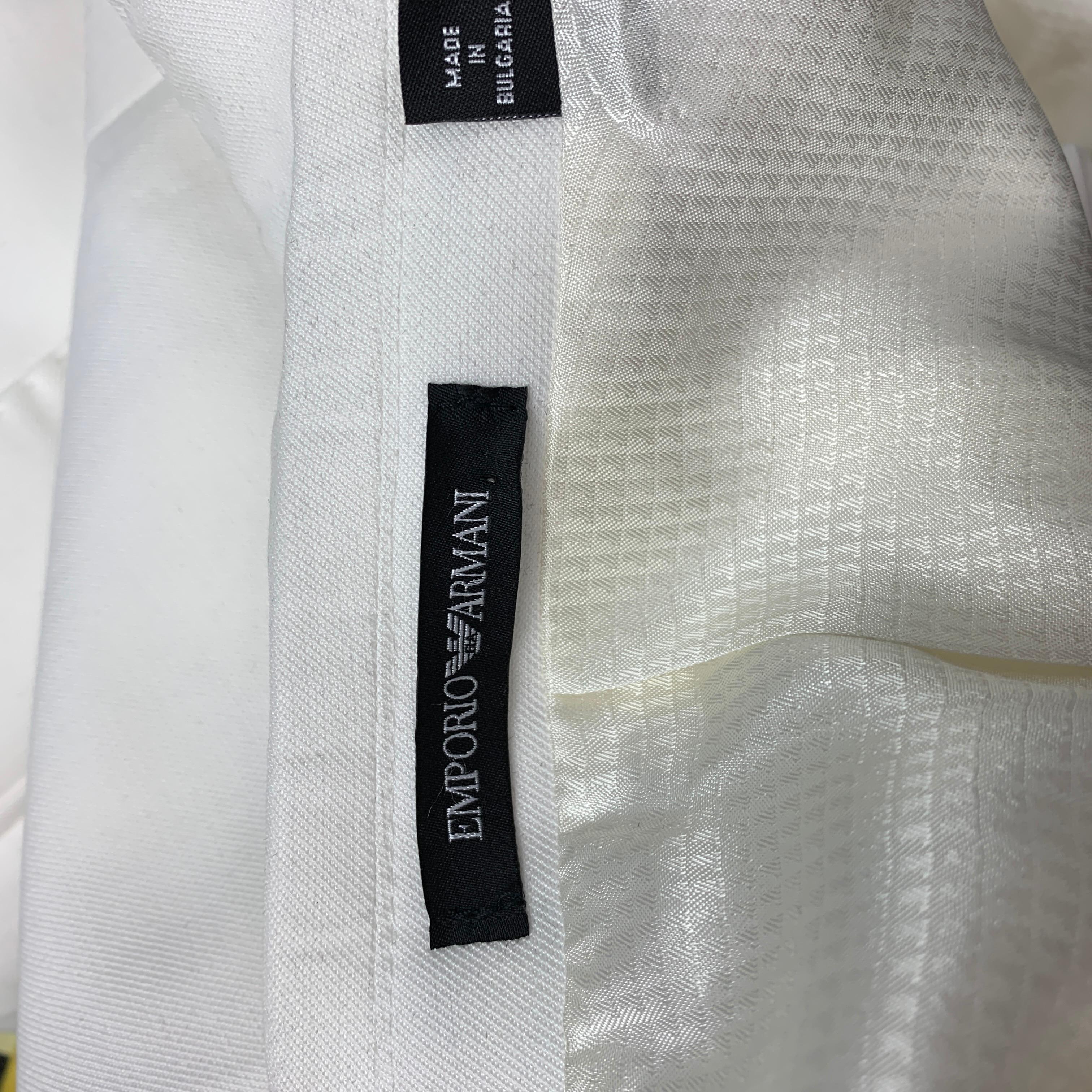 Men's EMPORIO ARMANI Size 38 Regular White Viscose Blend Sport Coat