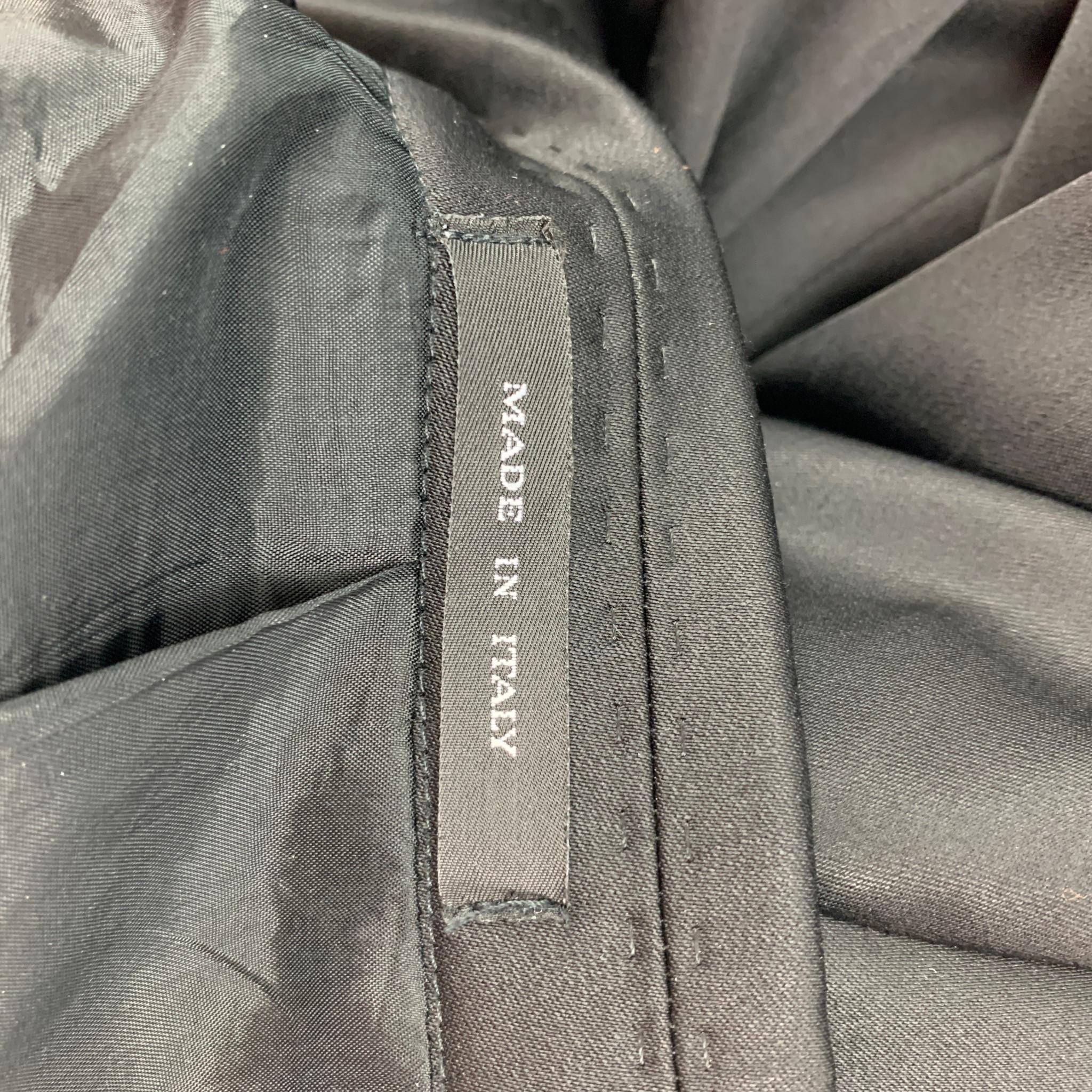 EMPORIO ARMANI Size 40 Black Virgin Wool / Polyamide Peak Lapel Suit 1