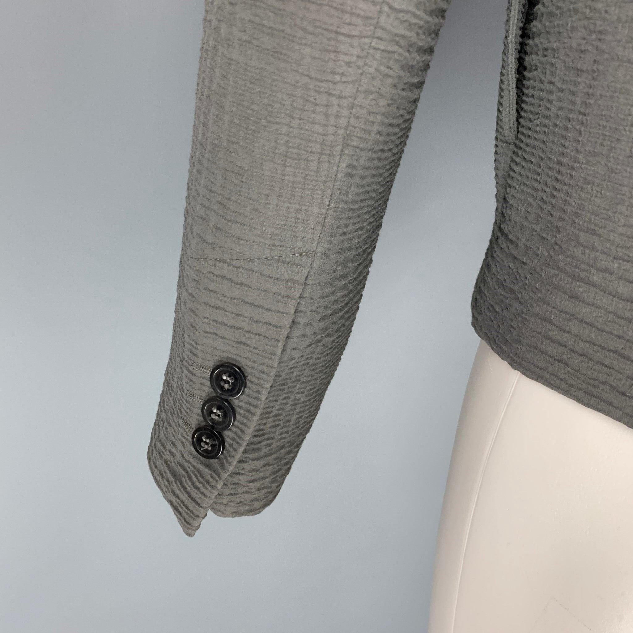 EMPORIO ARMANI - Manteau de sport texturé ardoise, taille 40 Pour hommes en vente