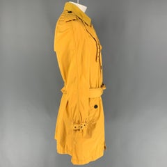 EMPORIO ARMANI Size 40 Yellow Polyester Belted Trenchcoat