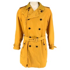 EMPORIO ARMANI Size 40 Yellow Polyester Belted Trenchcoat