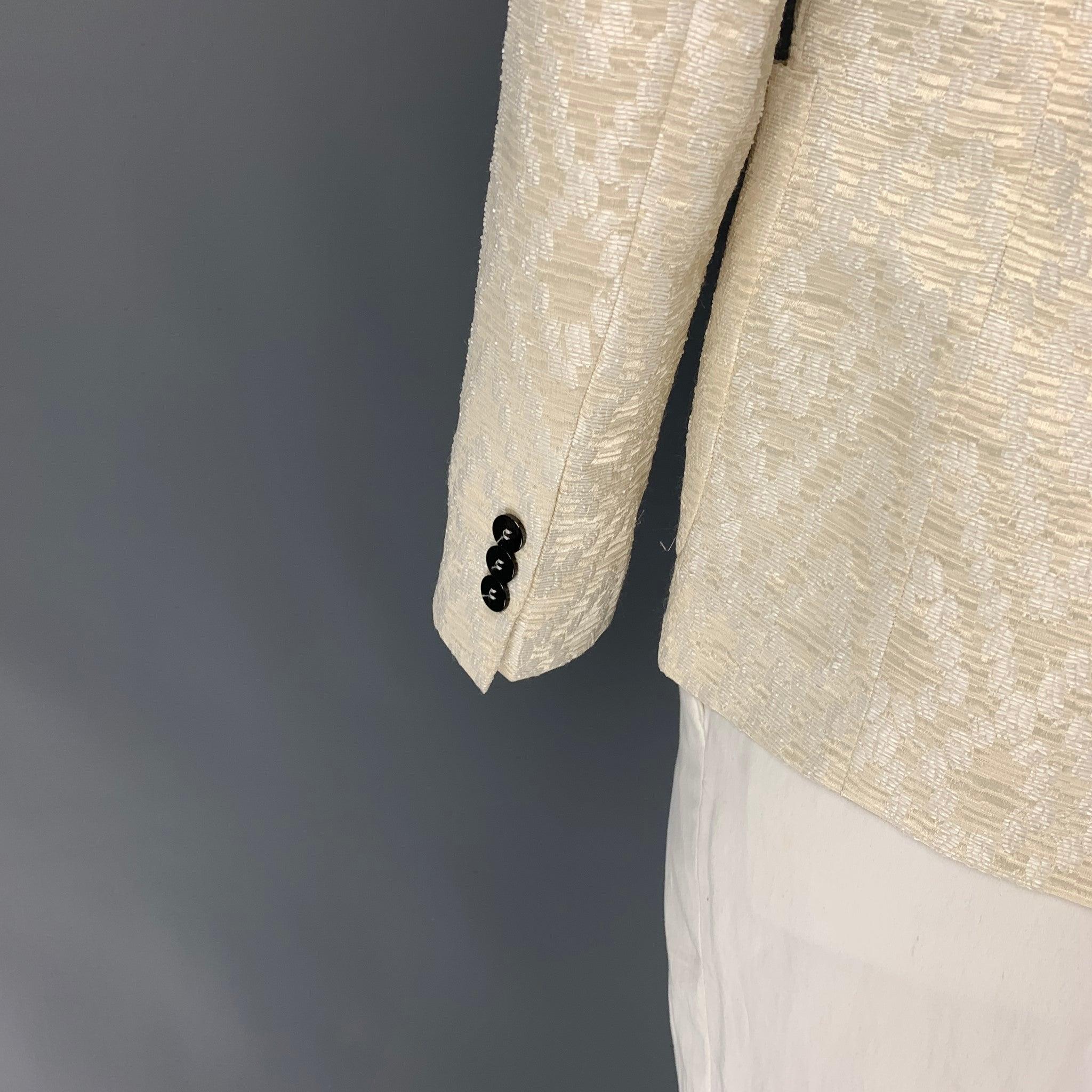  EMPORIO ARMANI - Manteau de sport beige en jacquard et polyamide mélangé, taille 42 Pour hommes 