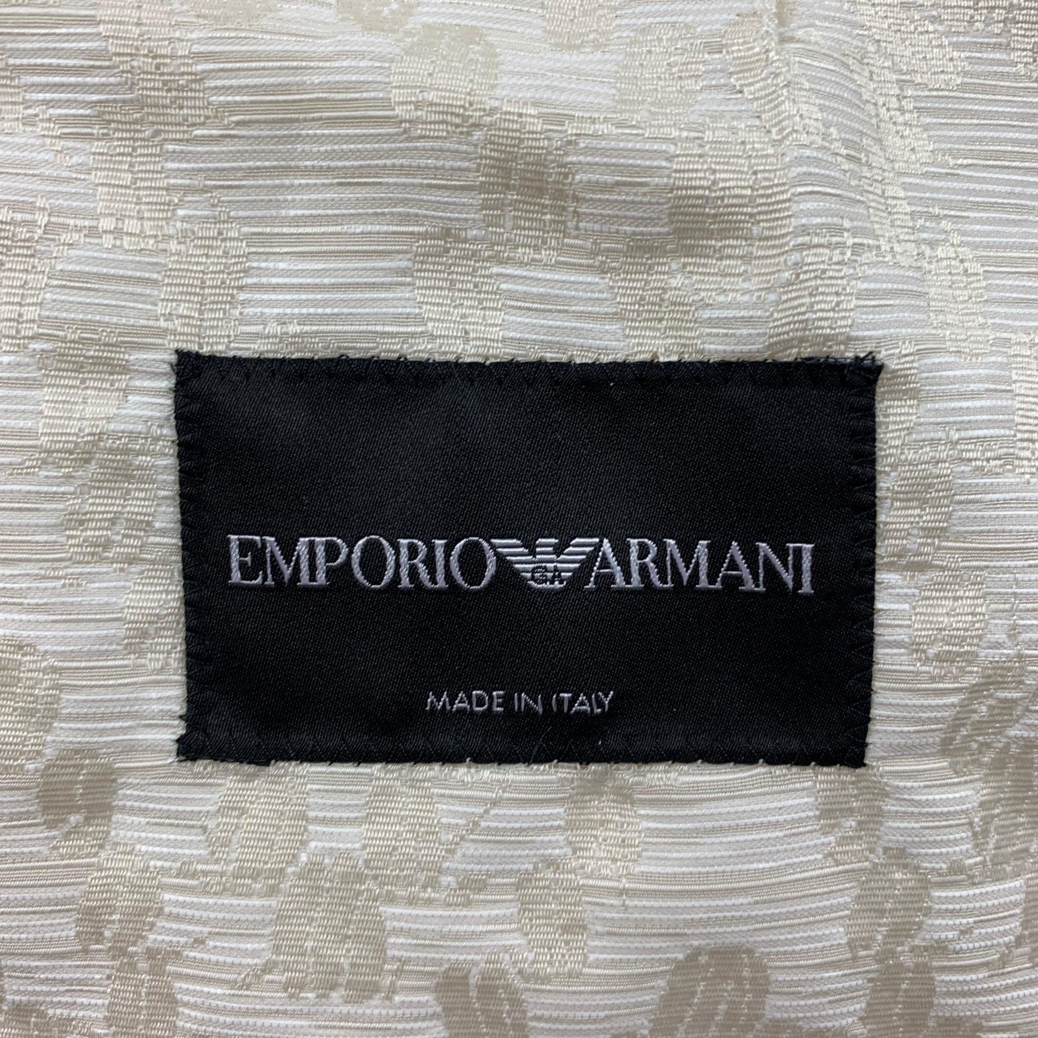 EMPORIO ARMANI - Manteau de sport beige en jacquard et polyamide mélangé, taille 42 2