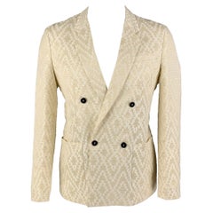 EMPORIO ARMANI - Manteau de sport beige en jacquard et polyamide mélangé, taille 42