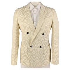 EMPORIO ARMANI Größe 42 Beige Jacquard Polyamid-Mischung Sportmantel