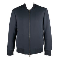 EMPORIO ARMANI Talla 42 Cazadora bomber negra de mezcla de poliéster