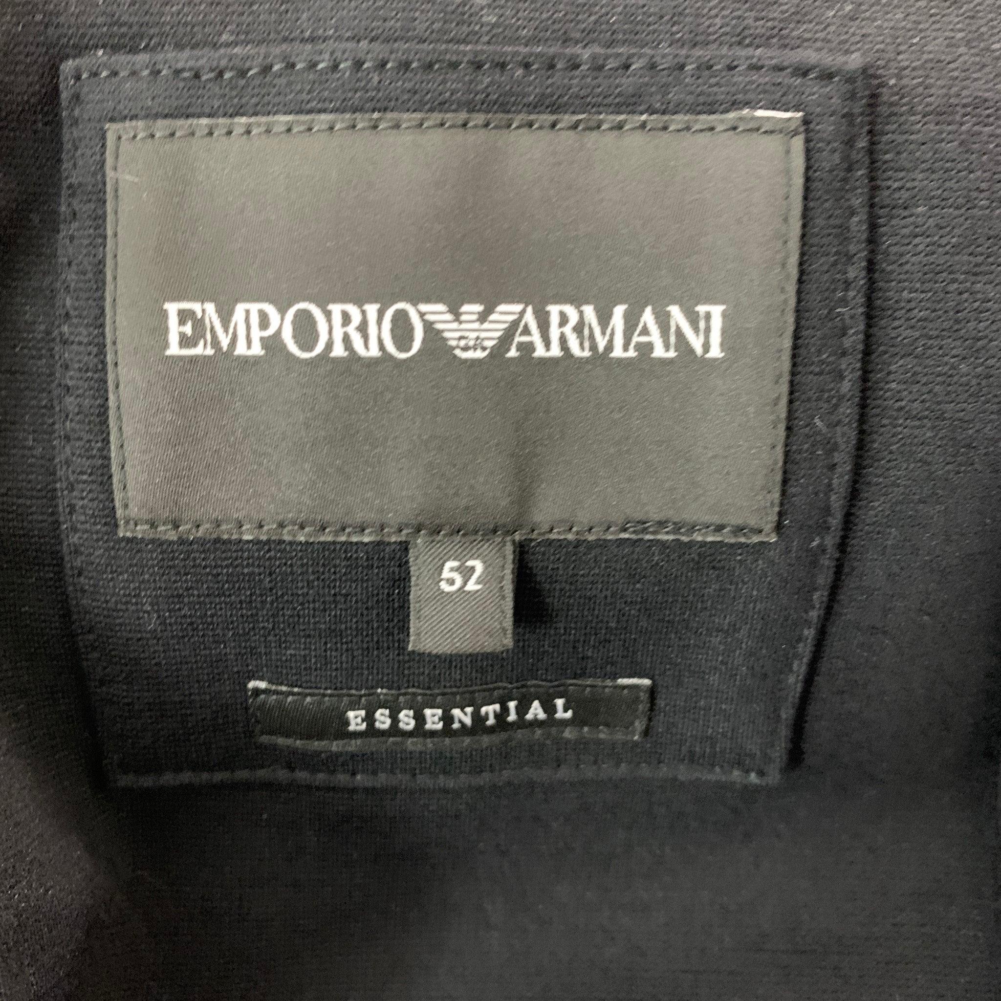 Men's EMPORIO ARMANI Size 42 Black Solid Viscose Blend Notch Lapel Sport Coat For Sale