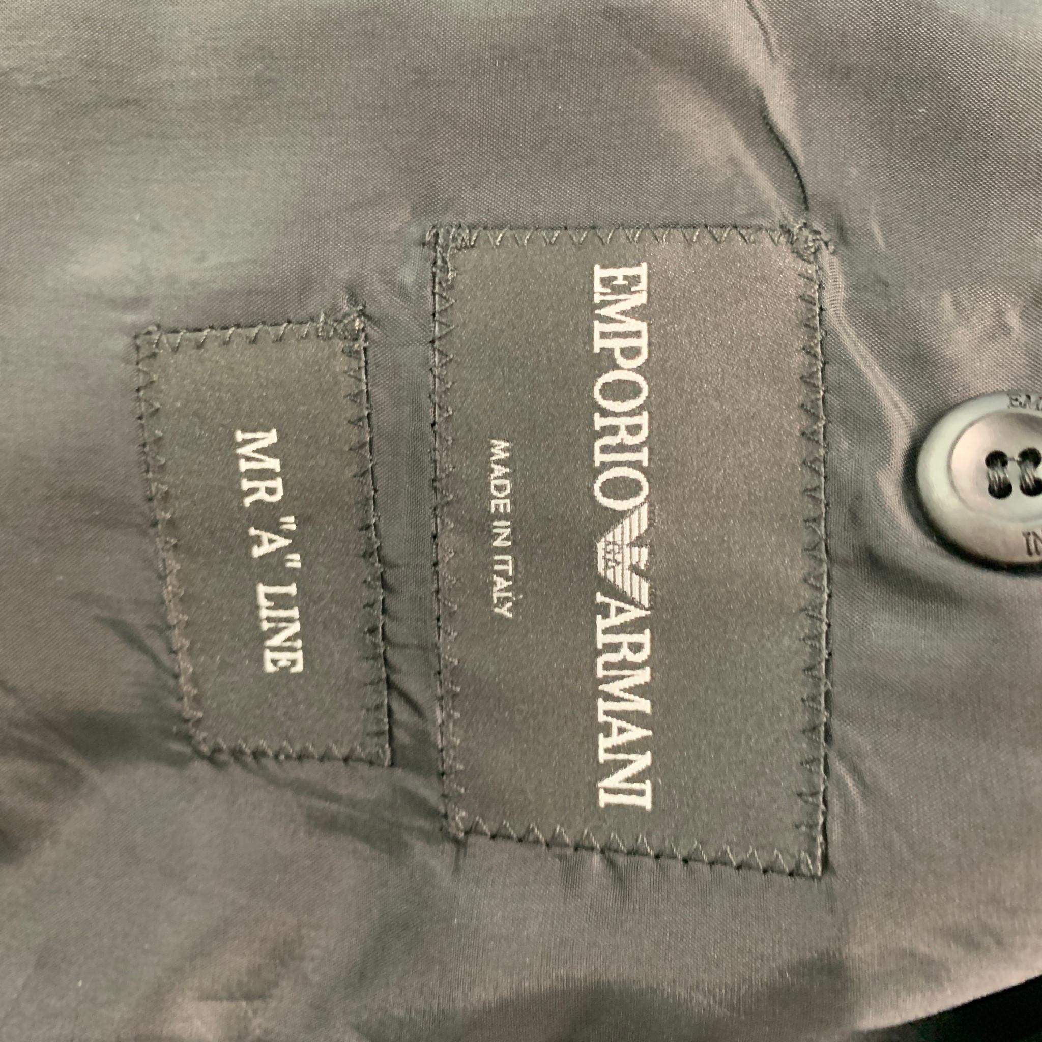 EMPORIO ARMANI Size 42 Black Textured Virgin Wool Jacket 1