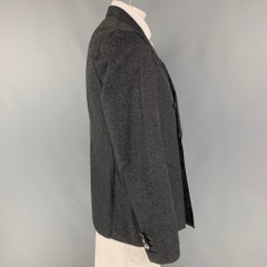 EMPORIO ARMANI Size 42 Charcoal Heather Wool Polyamide Sport Coat