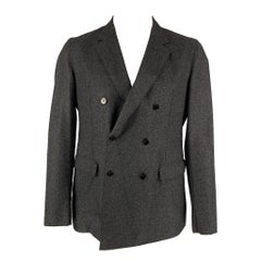 EMPORIO ARMANI Größe 42 Holzkohlefarbener Sportmantel aus Wolle und Polyamide in Holzkohle