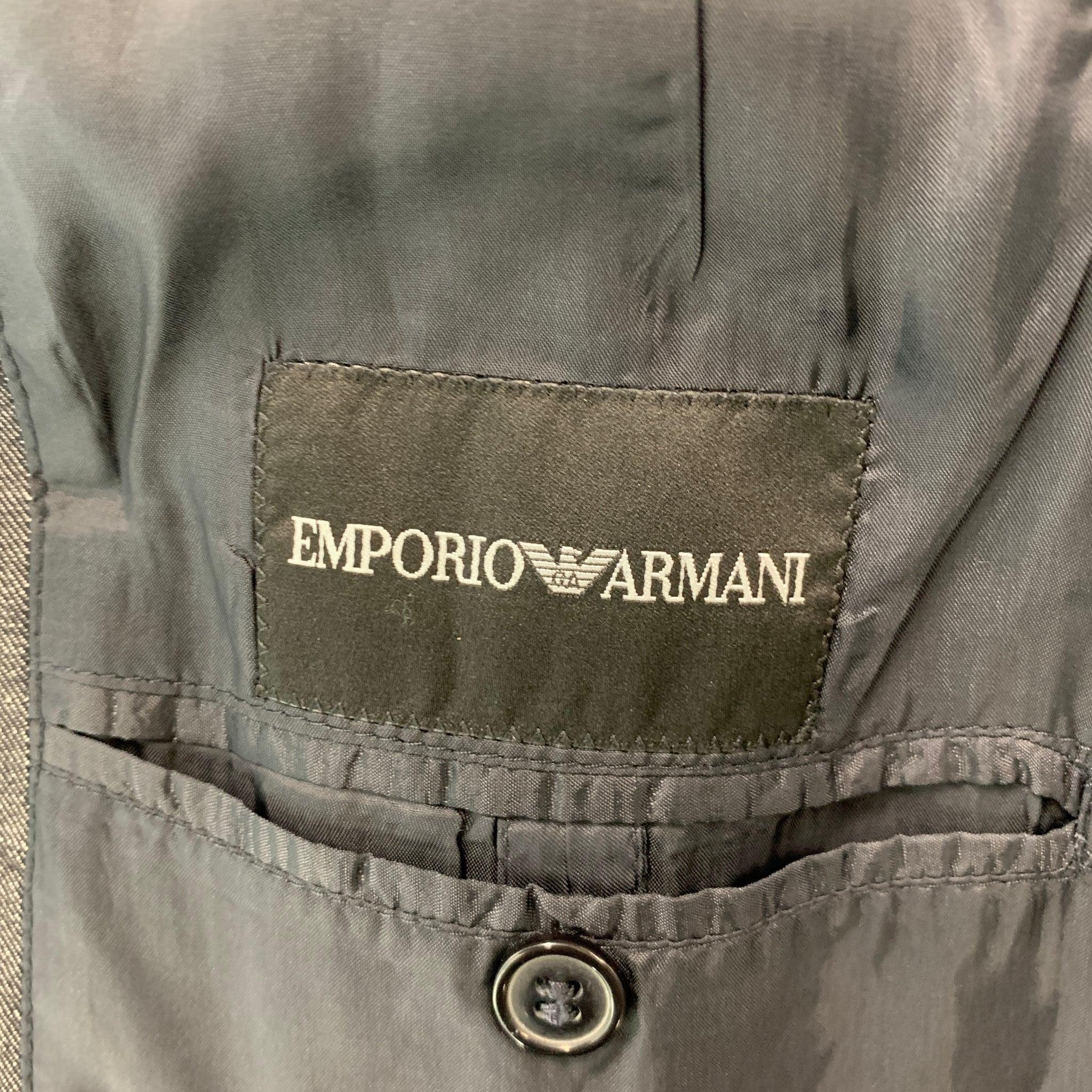 Men's EMPORIO ARMANI Size 42 Charcoal Peak Lapel Sport Coat For Sale