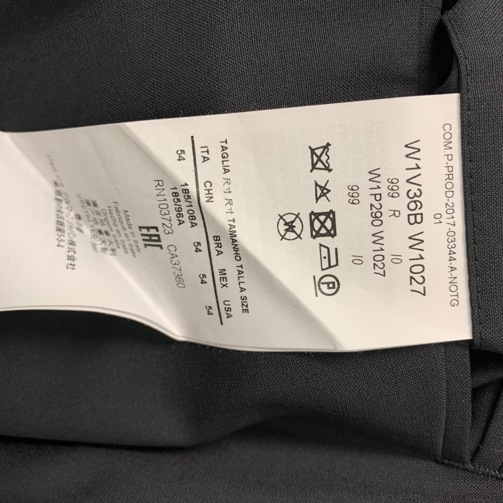 EMPORIO ARMANI Size 44 Black Solid Wool Silk Shawl Collar 38 33 Suit 8
