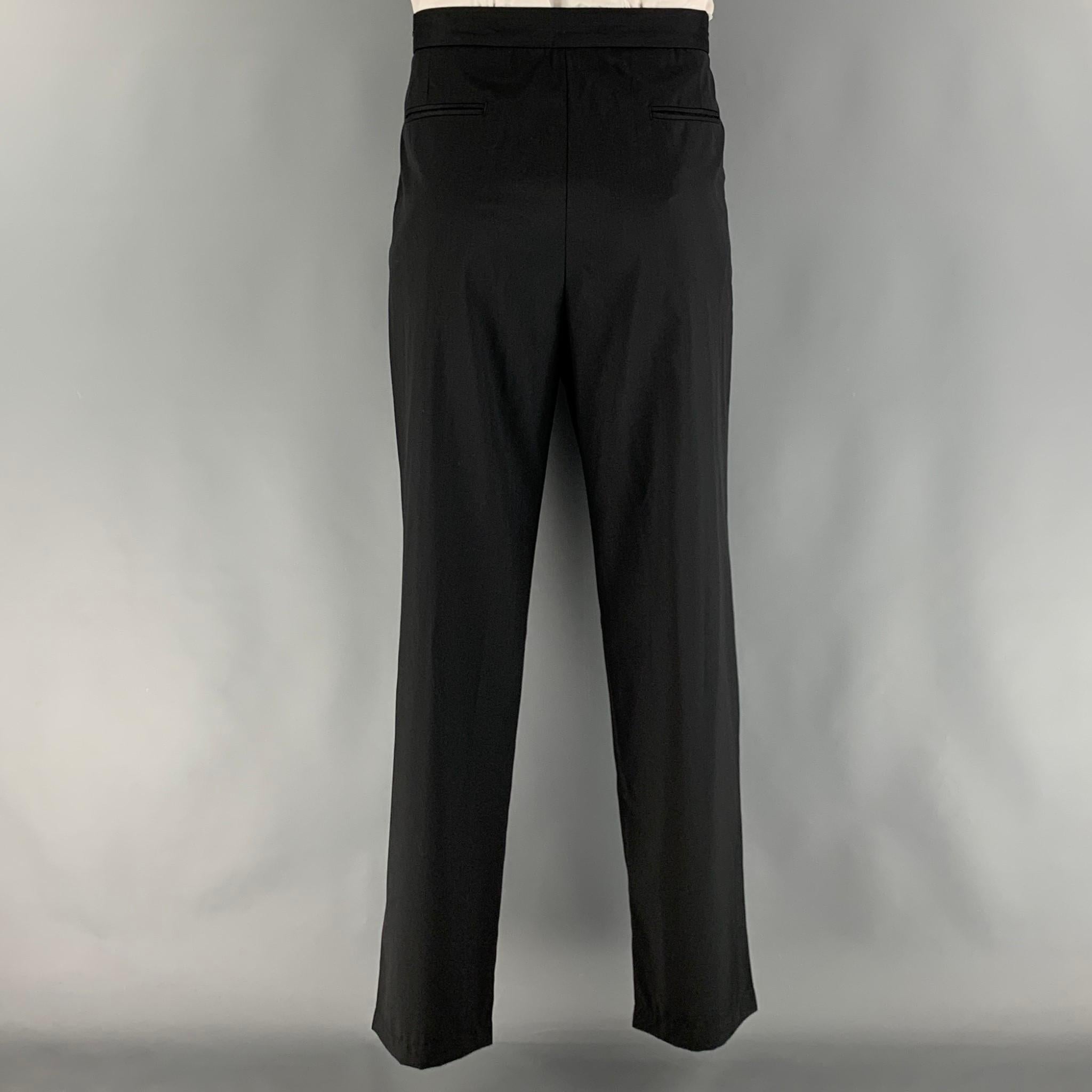 EMPORIO ARMANI Size 44 Black Solid Wool Silk Shawl Collar 38 33 Suit 3