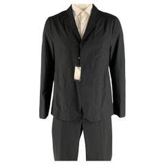 EMPORIO ARMANI Size 44 Black Solid Wool Silk Shawl Collar 38 33 Suit