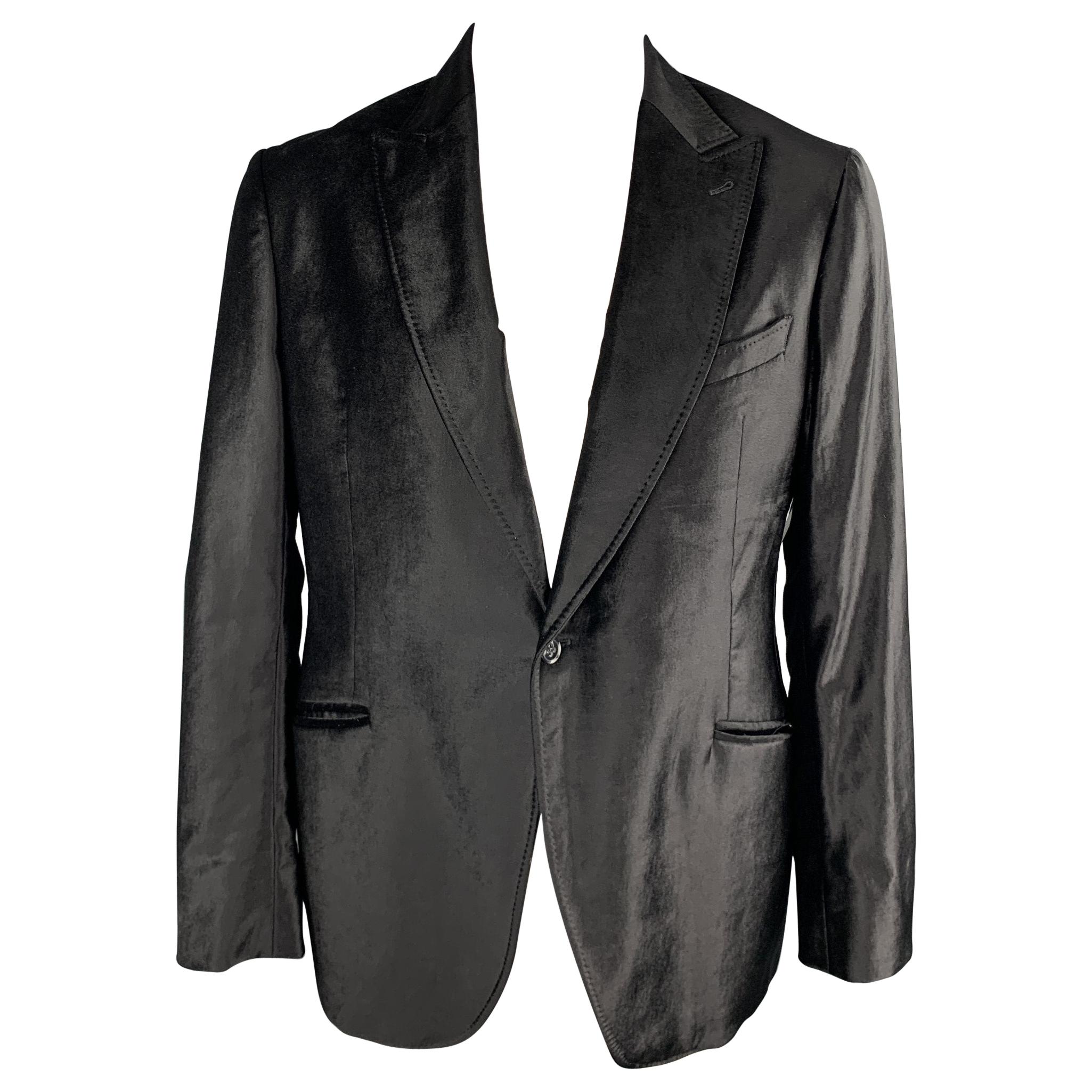 Emporio Armani Black Wool Jacket with Belt Size 44 IT For Sale at 1stDibs