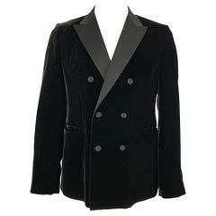 EMPORIO ARMANI Manteau de sport à revers en velours noir Taille 44