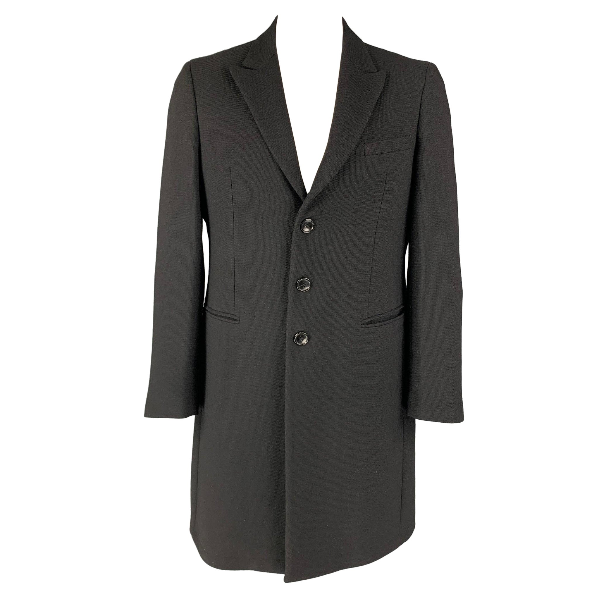 EMPORIO ARMANI Cappotto in lana e poliammide nero taglia 44