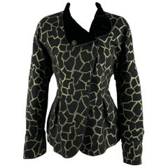 Used EMPORIO ARMANI Size 8 Black Green Acrylic Blend Jacquard Jacket