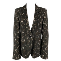 EMPORIO ARMANI Größe 8 Schwarz Hellgraue Baumwoll-polyamidenjacke aus Baumwolle