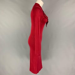 EMPORIO ARMANI Taglia 8 - Vestito in maglia in misto seta bordeaux