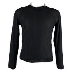 EMPORIO ARMANI Size L Black Grey Polyamide Double Layer Pullover