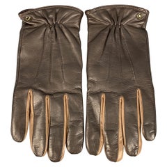 Guanti EMPORIO ARMANI Taglia L in pelle marrone bicolore