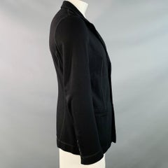 Giacca EMPORIO ARMANI taglia L, modello Regular, nera, in misto viscosa, con revers a tacca