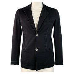 Giacca EMPORIO ARMANI taglia L, modello Regular, nera, in misto viscosa, con revers a tacca