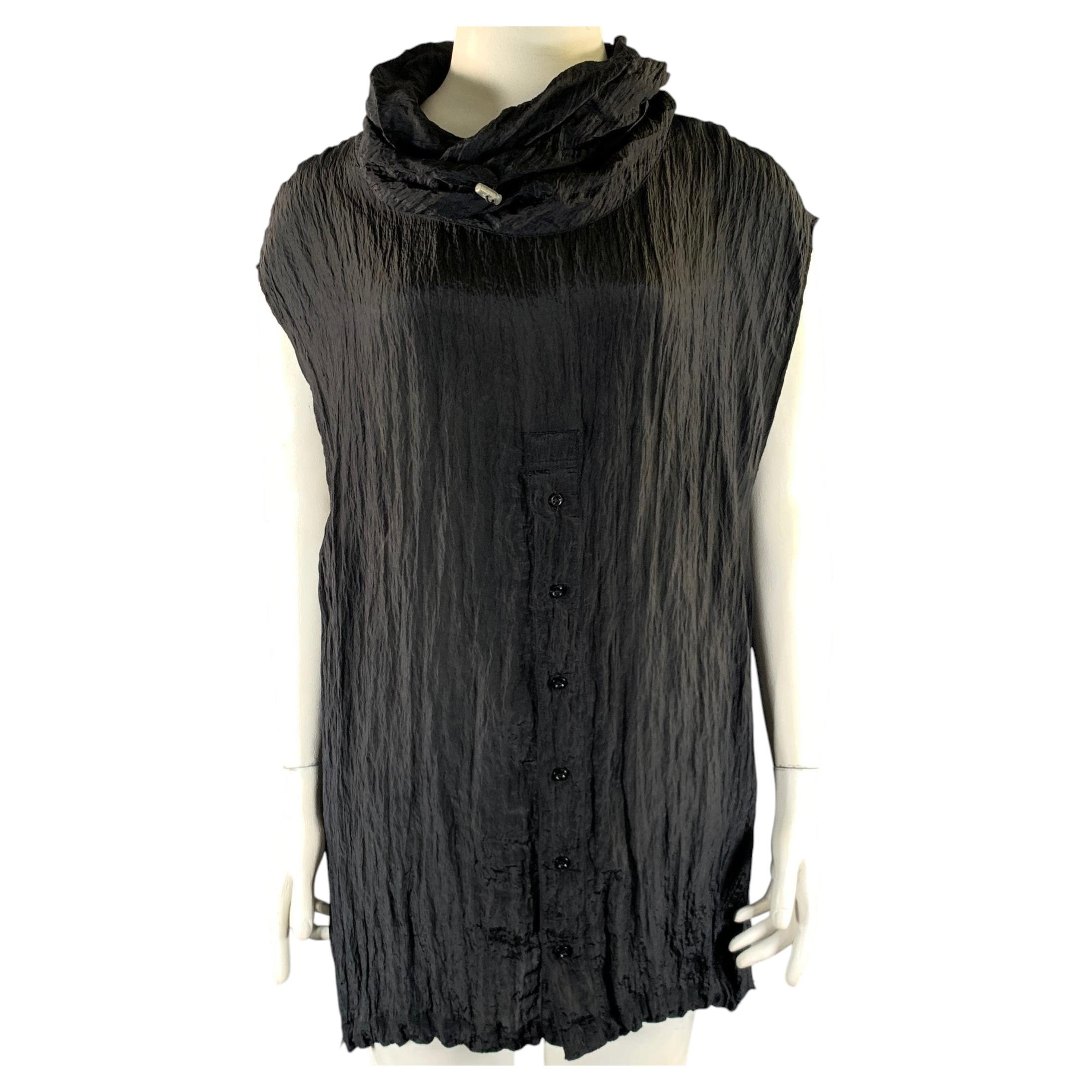 EMPORIO ARMANI Pull à cordon de serrage, taille M, noir, en polyester et polyamide en vente