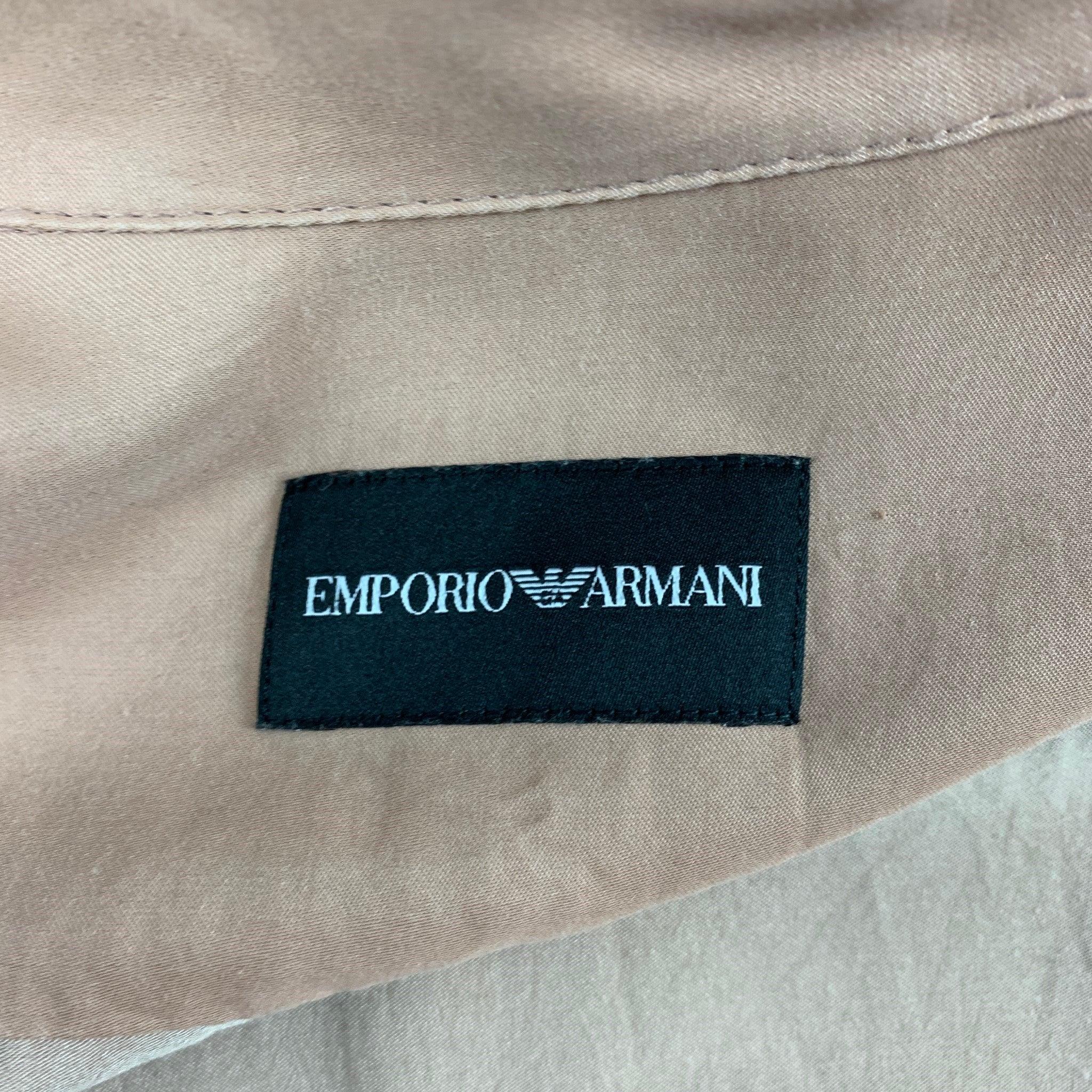 Men's EMPORIO ARMANI Size M Mauve Not Listed Button Up Long Sleeve Shirt For Sale