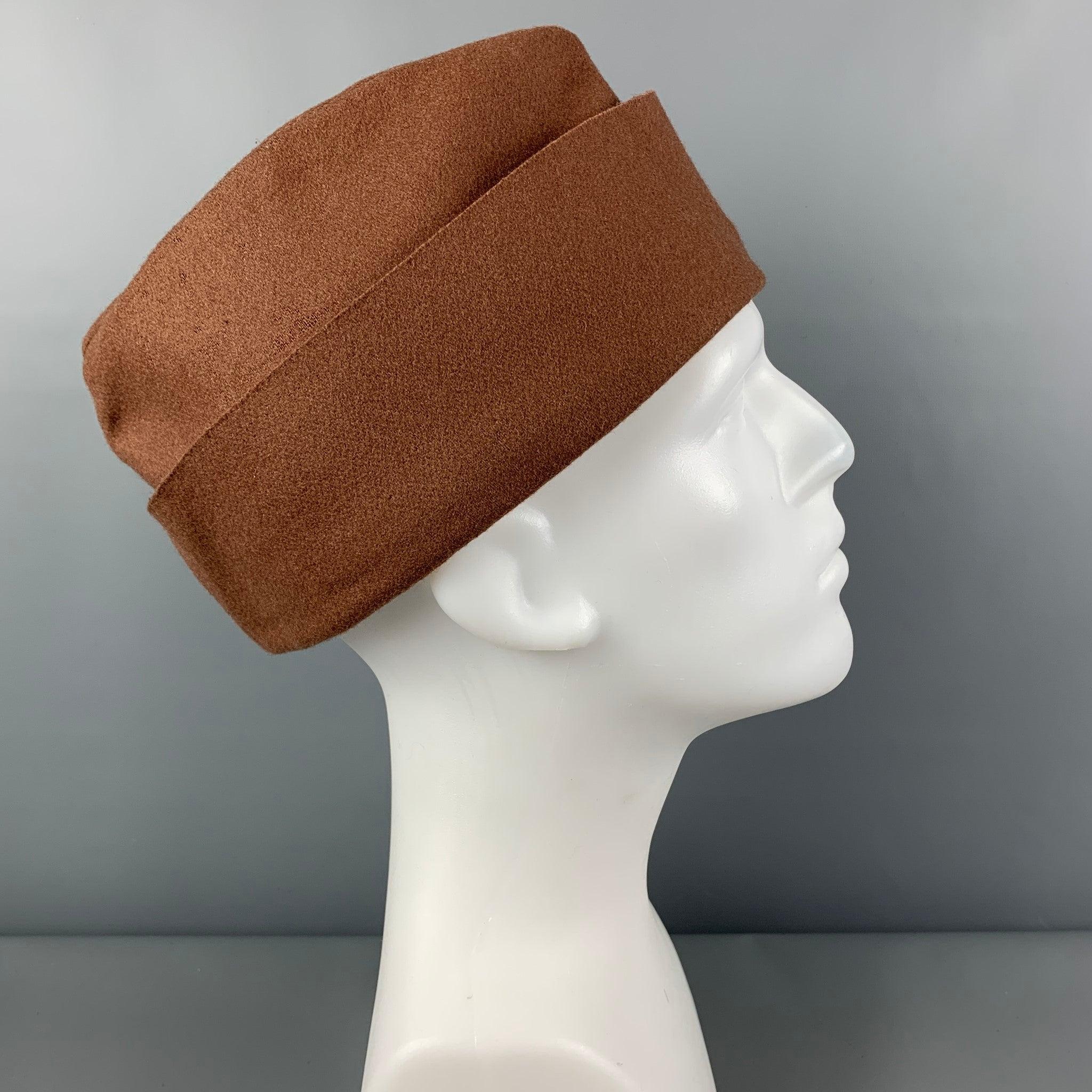 EMPORIO ARMANI Size One Size Brown Wool Blend Military Hat In Good Condition For Sale In San Francisco, CA