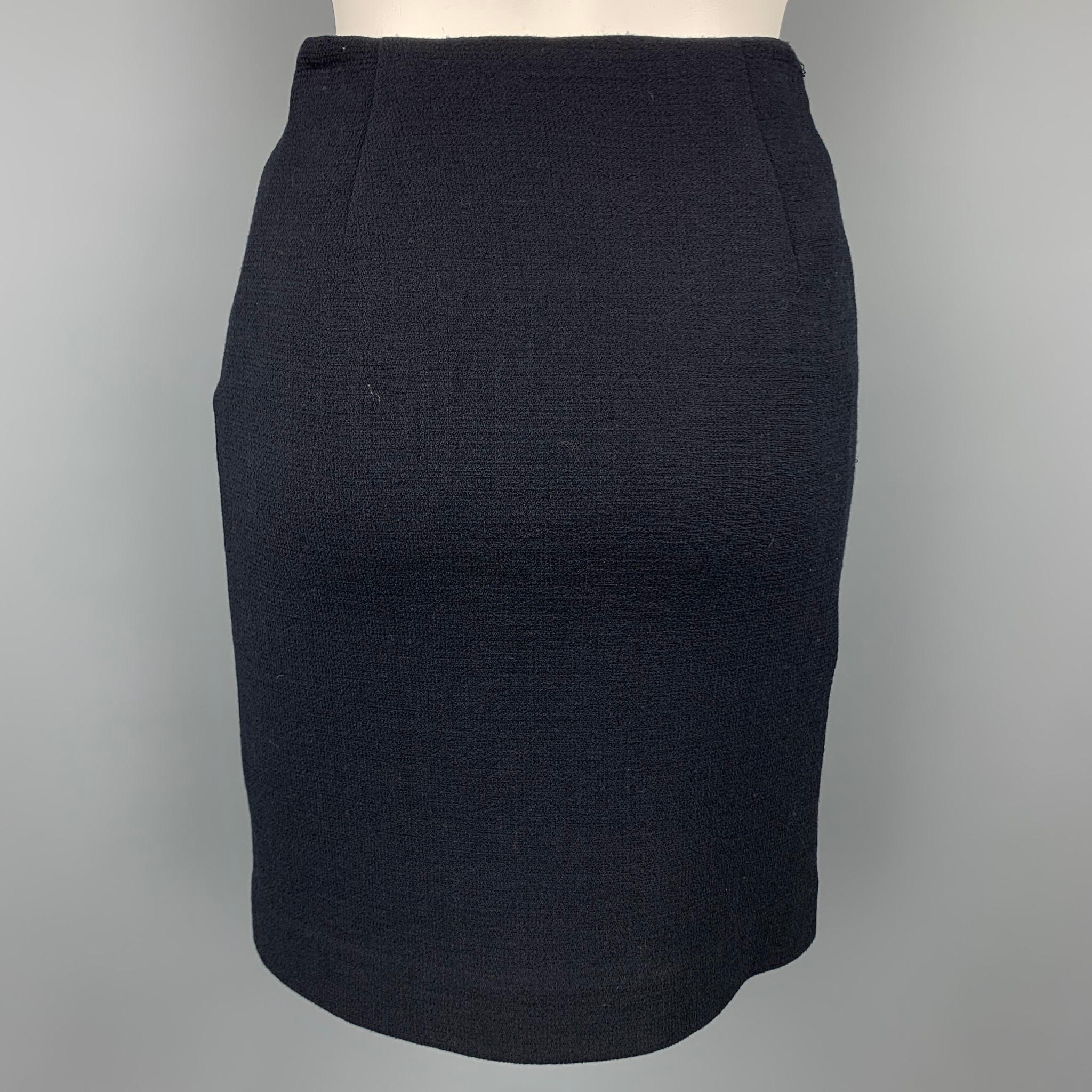 EMPORIO ARMANI Size S Black Crepe Pencil Skirt In Good Condition In San Francisco, CA