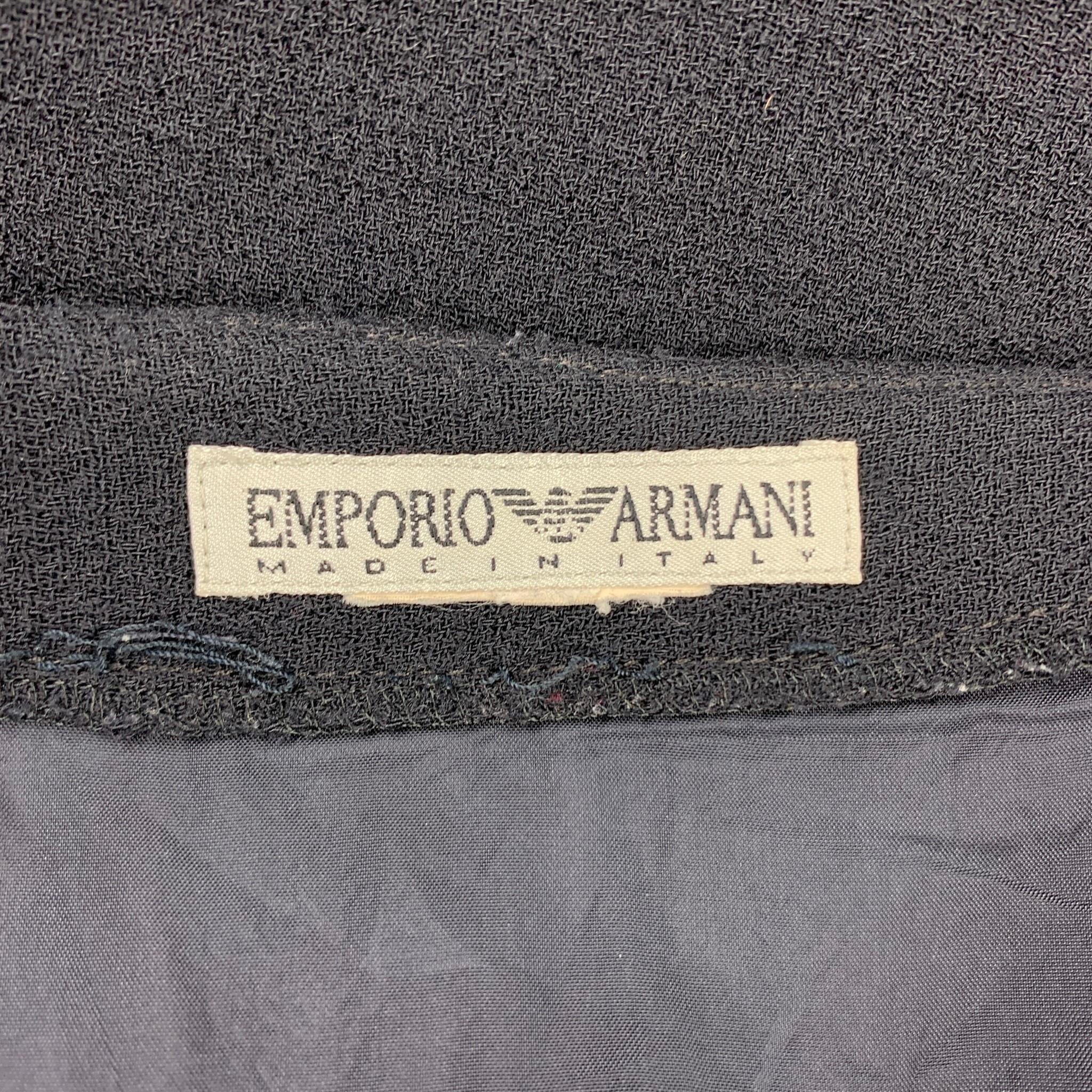 Women's EMPORIO ARMANI Size S Black Crepe Pencil Skirt