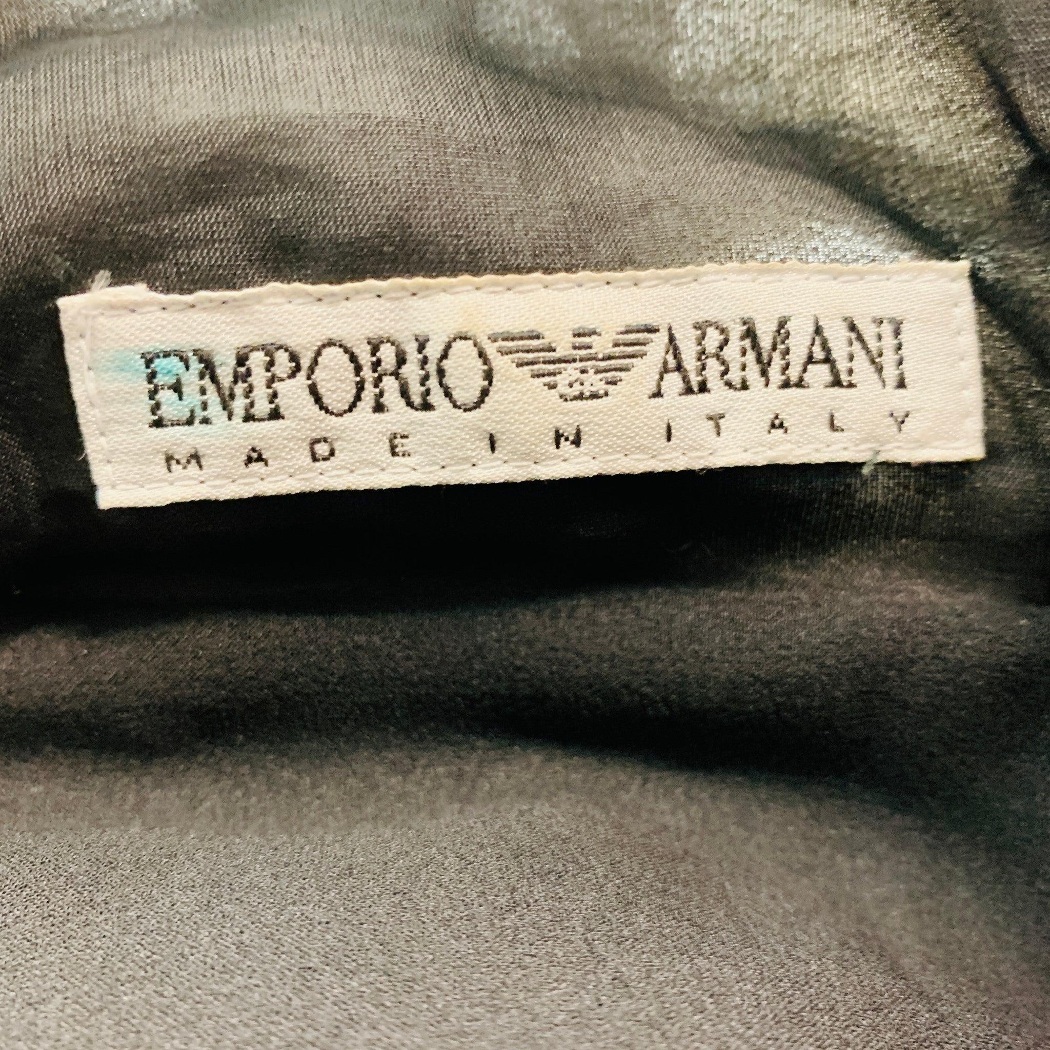 EMPORIO ARMANI Size S Black Polyester Ruffled Zip Up Coat 2