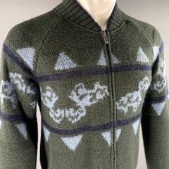 EMPORIO ARMANI Größe S Blau, Marineblau, Grau Strickpullover aus Acrylmischung Bomberjacke