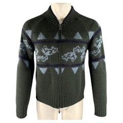 EMPORIO ARMANI Größe S Blau, Marineblau, Grau Strickpullover aus Acrylmischung Bomberjacke
