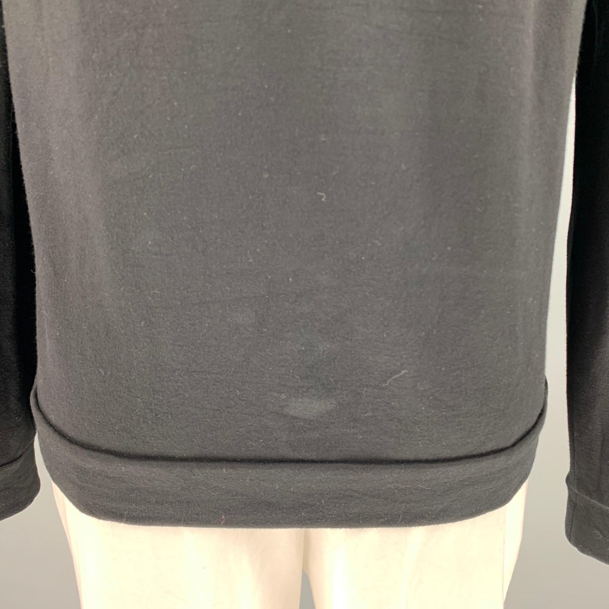 Men's EMPORIO ARMANI Size XL Black Viscose Elastane Hooded Sweatshirt For Sale