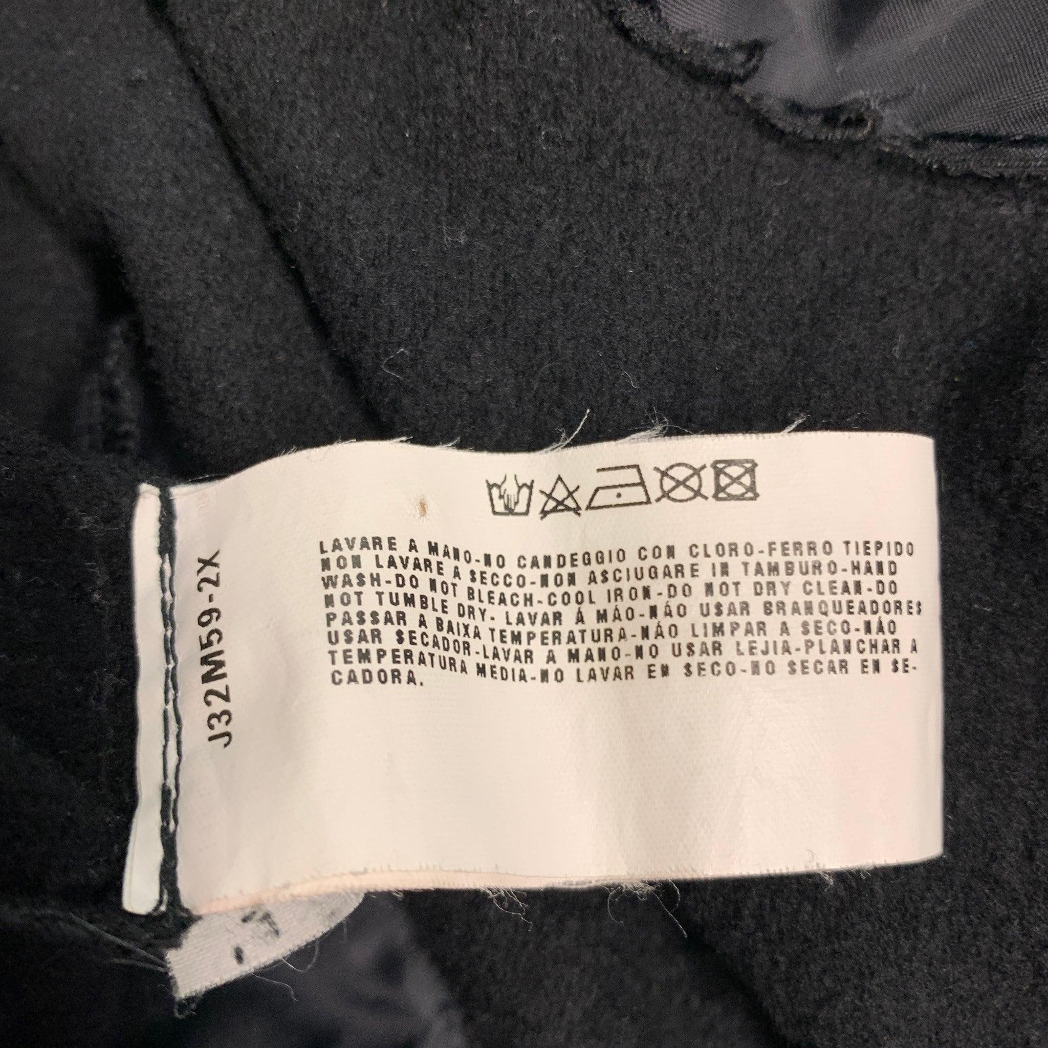 EMPORIO ARMANI Size XL Black Viscose Elastane Hooded Sweatshirt For Sale 3
