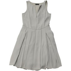 Emporio Armani Sleeveless A-Line Dress in Grey Polyester