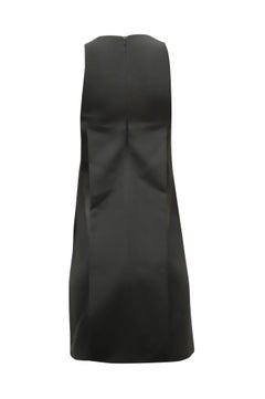 Abito dritto senza maniche Emporio Armani in crêpe di viscosa nera