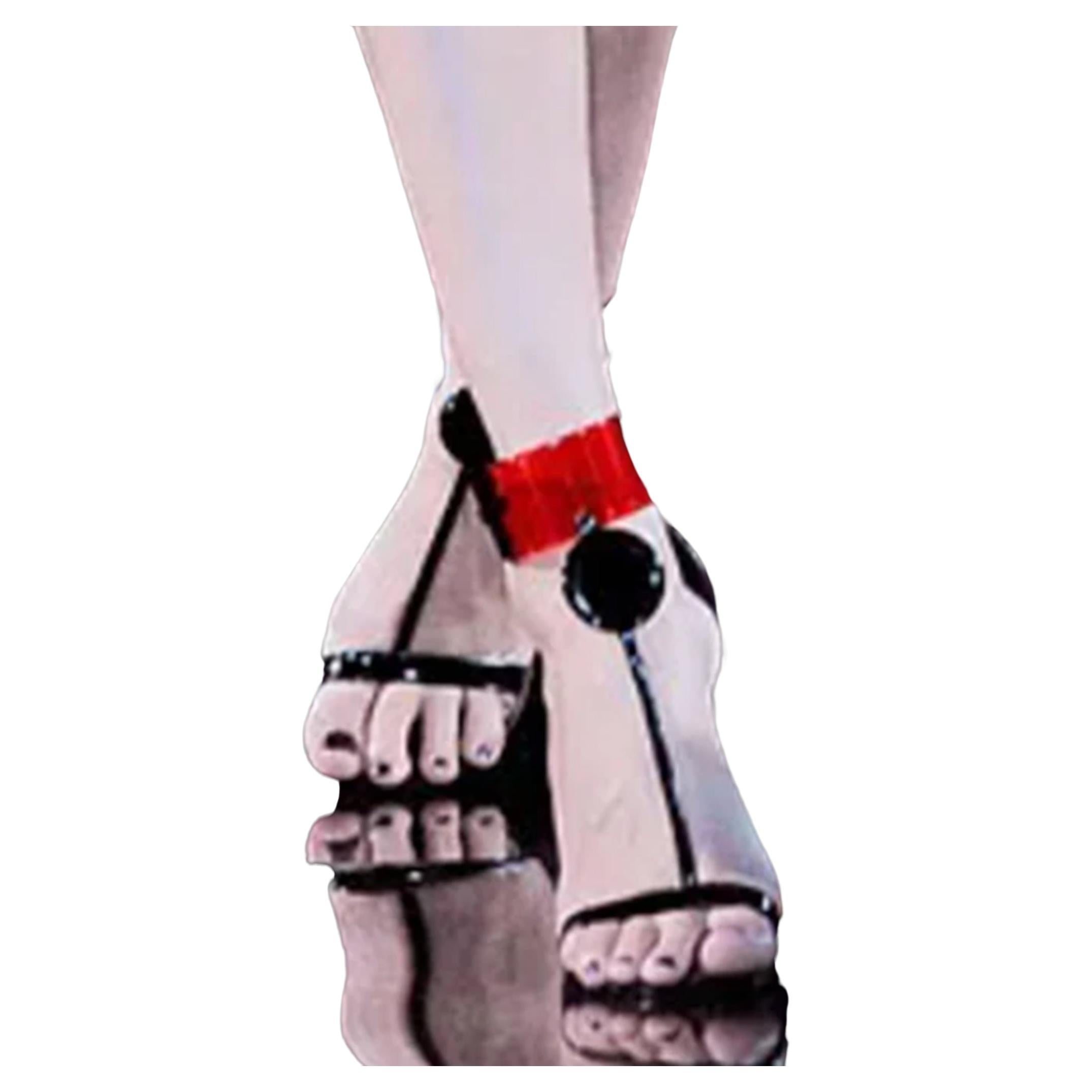EMPORIO ARMANI SS10 Red & black lucite heel