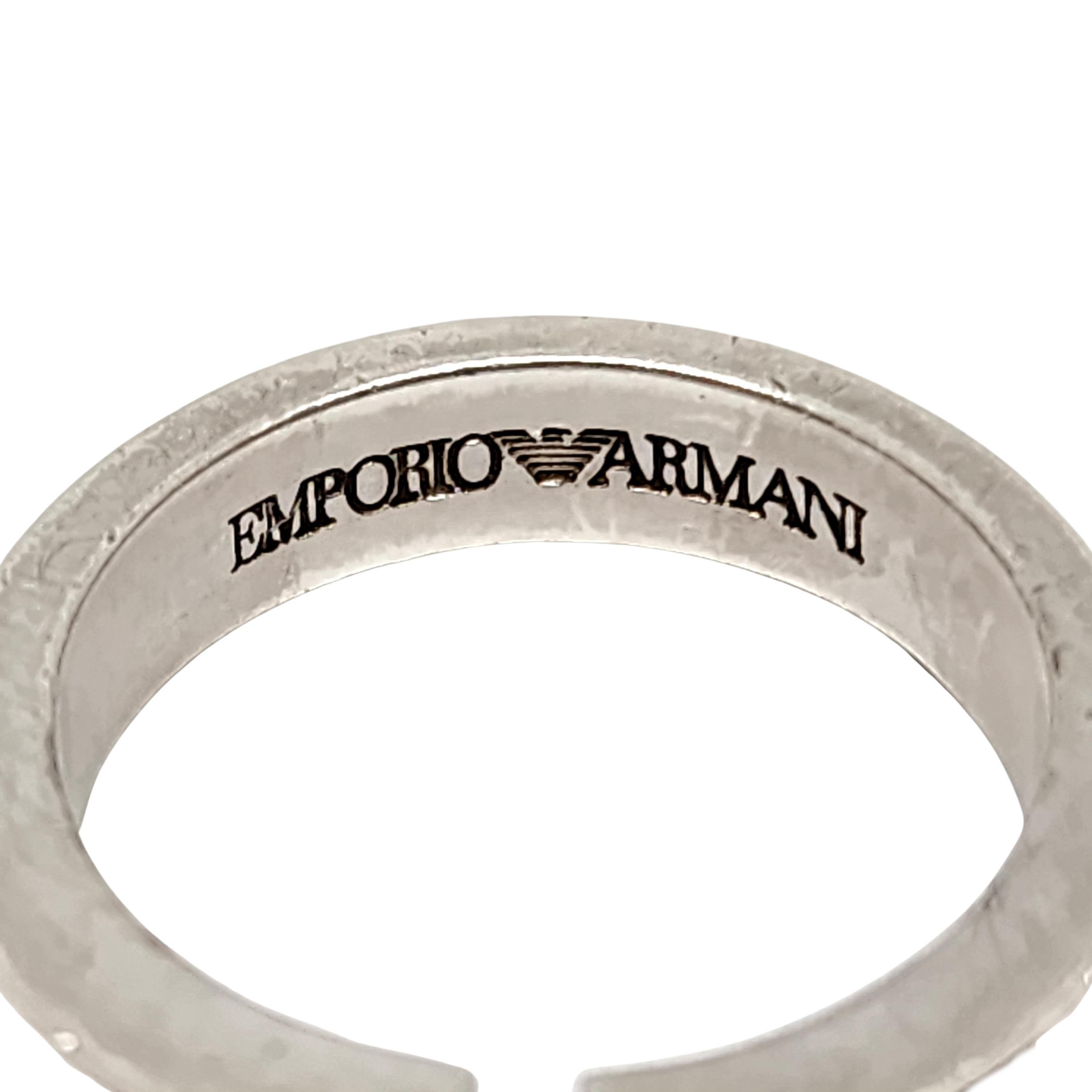 Emporio Armani Sterling Silver Blue Stone Band Ring Size 6.75 #14782 For Sale 2