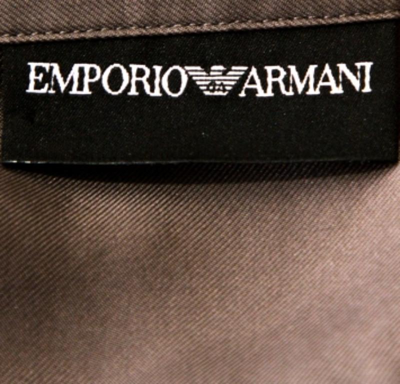 De las mujeres Emporio ARMANI Camisa con Cuello de Seda Topo S en venta