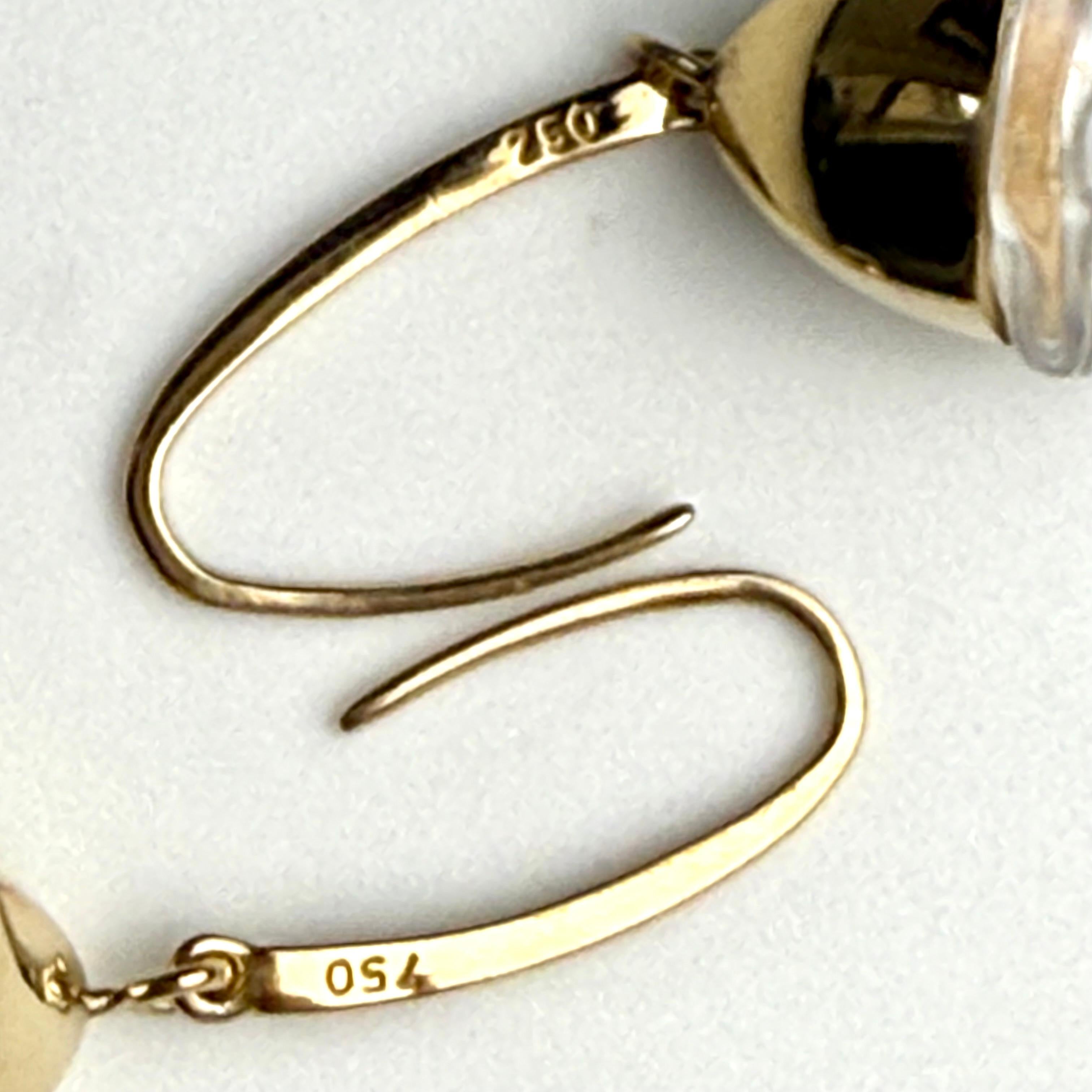 Emporio Armani Vintage 18K Gold and Crystal Pendant Hoop 1.64 Inch Long Earrings For Sale 8