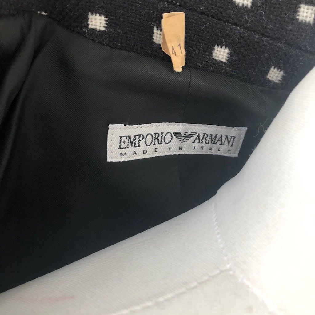 EMPORIO ARMANI Vintage Blazer Schwarz Weiß Laufsteg Kollektion Jacke 1980er im Angebot 5