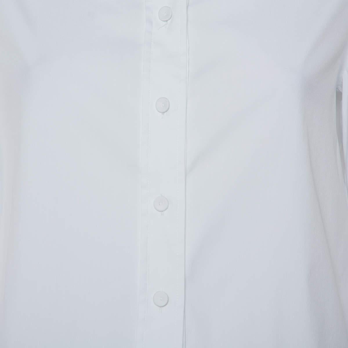 Emporio Armani, chemise boîte blanche en coton avec col allongé et boutons à l'avant, M État moyen à Dubai, Al Qouz 2