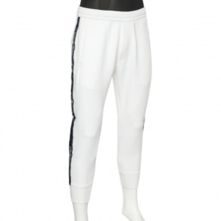 Grigio Emporio Armani White Cotone Maglia Logo Banda Dettaglio Joggers S.S. White in vendita