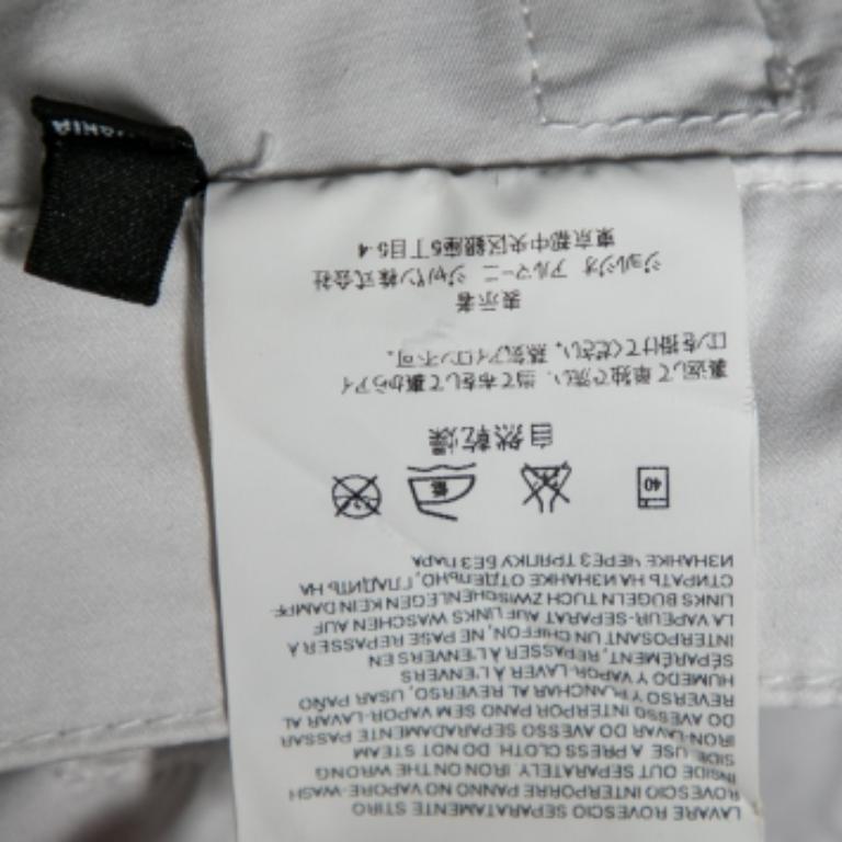 EMPORIO ARMANI  Pantaloni in cotone bianco dal taglio regolare M. in vendita 1