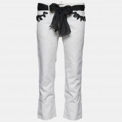 Emporio Armani S.S. White Denim Bandana Belted Jeans Vita 31"