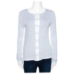 Cardigan Emporio Armani White in maglia con bottoni sul davanti S. S. White